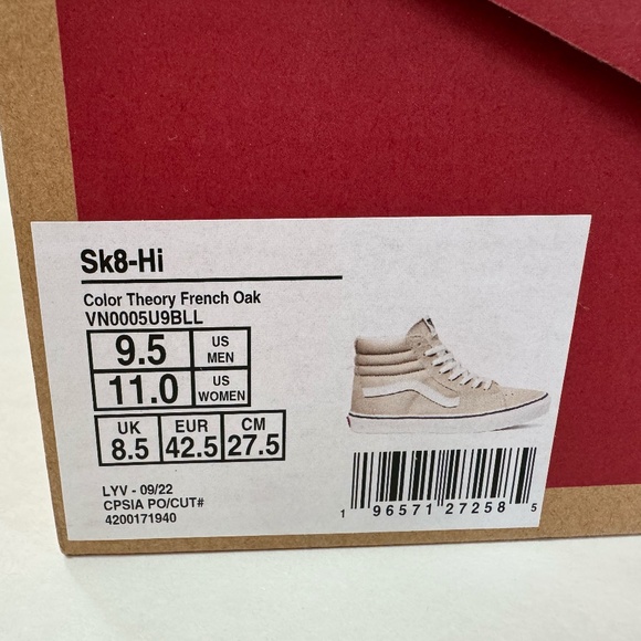 Vans Sk8-Hi French Oak Men's 9.5 - Picture 6 of 6